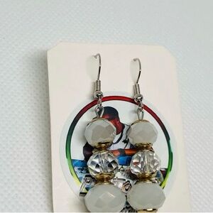 Silver and Gold Hoop Earrings with Crystal Accents. Customized! @Pictonshandcraf